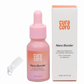 Curacoro Nano Lash Bonder for Eyelash Extensions, Super Bonder for Lash Extension Glue Accelerator, Water & Oil Proof Lash Sealant, Secures Glue Fumes, Longer Retention & Low Irritation (15ml)