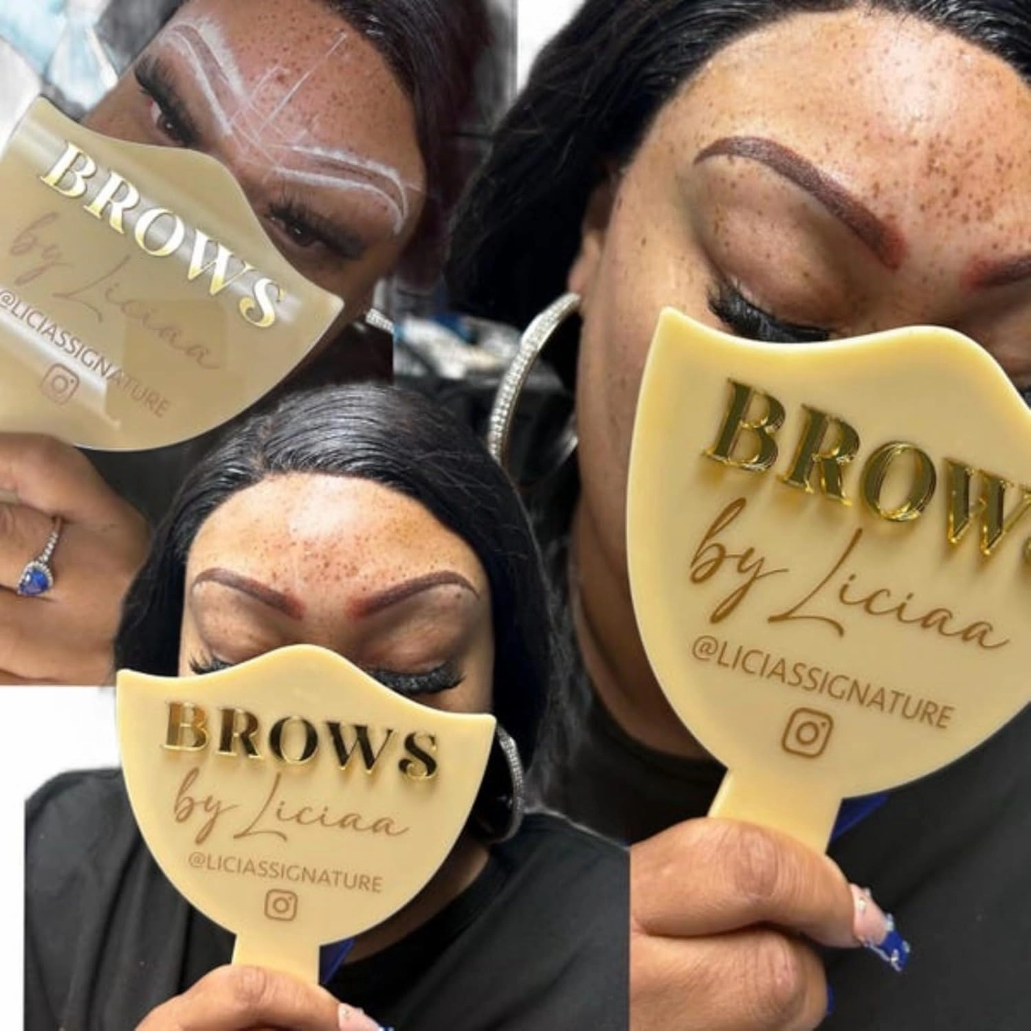 Custom Mirror Prop, Custom Beauty Technician Social Media Prop, Handheld Mirror Social Media Prop, Aesthetics Props, Salon Decor, Mirrors for Lash Techs(Black)