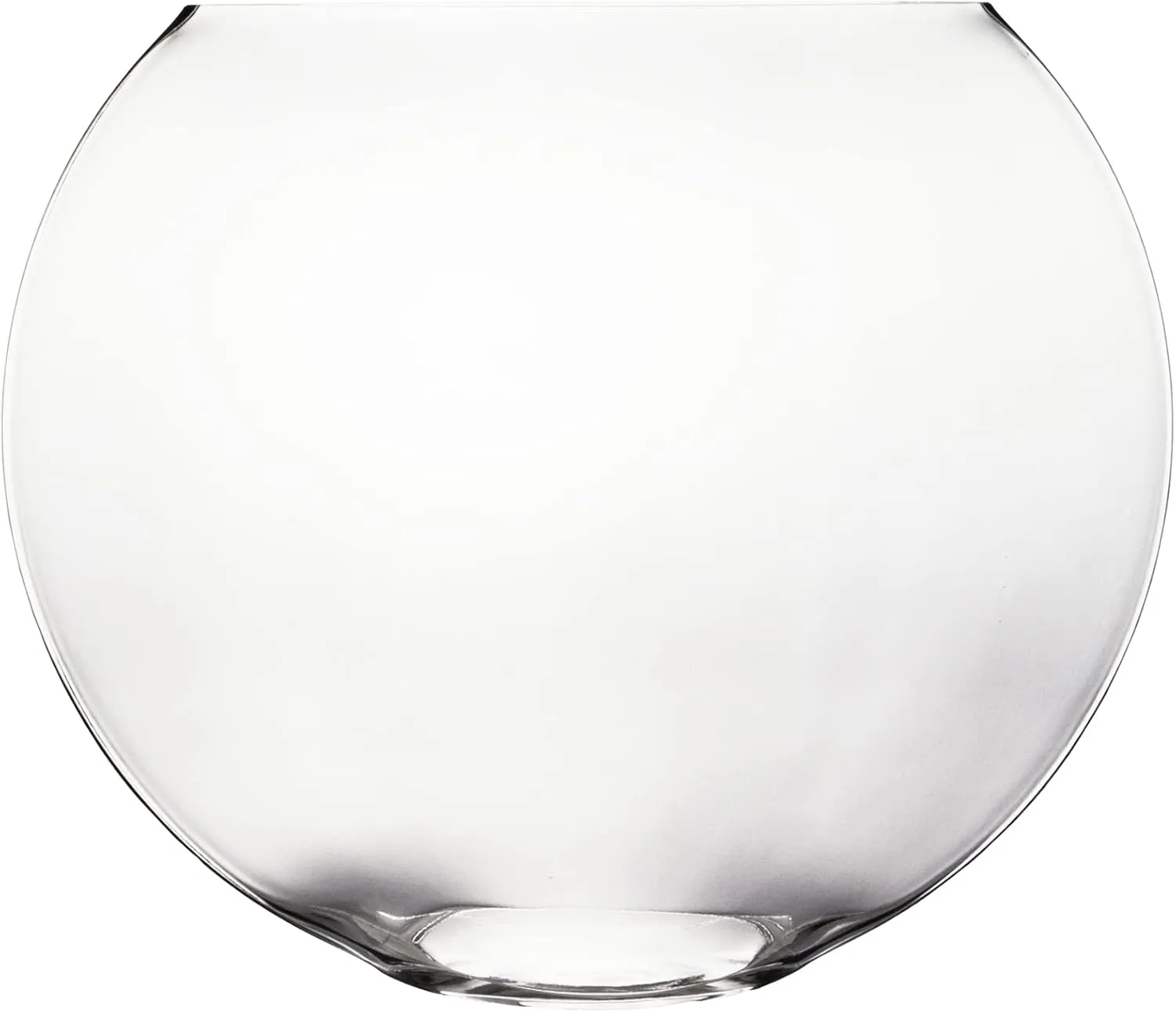 CYS EXCEL Glass Moon Vase Oval Bowl (H:7.5" L:9.25") | Multiple Size Choices Round Flower Vase Centerpiece | Plant Terrarium Bowl Vase