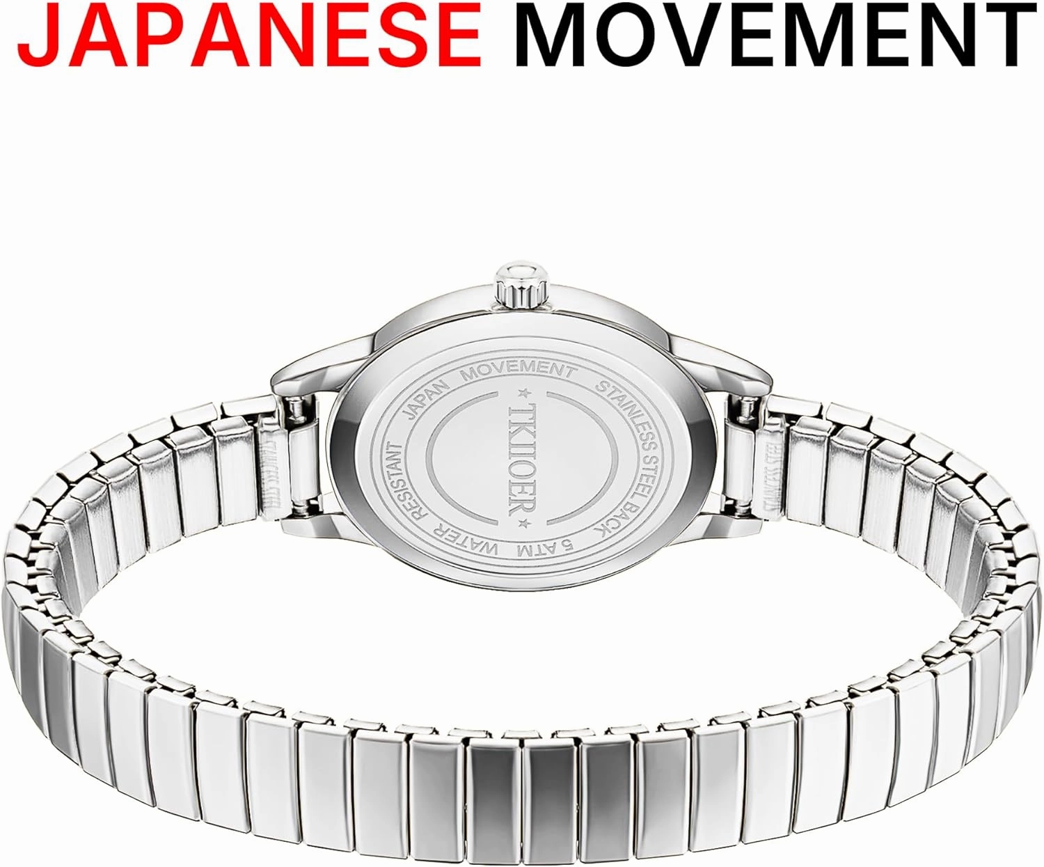 Dainty Gold Watches for Women, Easy to Read Ladies Analog Watch, 30M Waterproof, Luminous Dial, Stainless Steel Stretch Expansion Strap