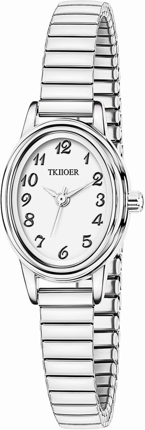 Dainty Gold Watches for Women, Easy to Read Ladies Analog Watch, 30M Waterproof, Luminous Dial, Stainless Steel Stretch Expansion Strap
