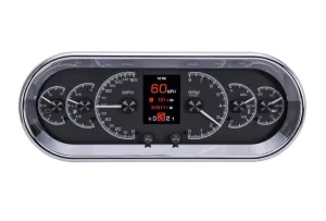 Dakota Digital Universal Recessed Oval Analog Gauges System Kit Black HDX-2018-K