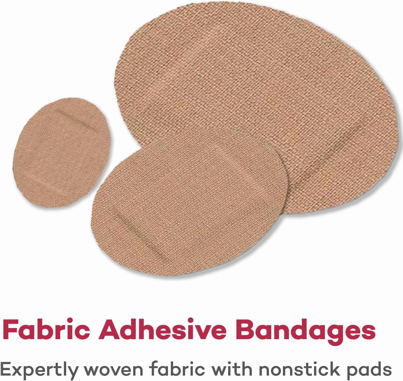 Dealmed Flexible Fabric Oval Spot Adhesive Bandages – 100 Count (12 Pack) Non-Stick Pad, Latex Free, Wound Care for First Aid Kit, 7/8" x 1 1/4"