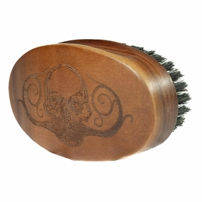 Death Grip Beard Brush and Comb (Beard Brush Military Style Oval Wooden Death Grip)