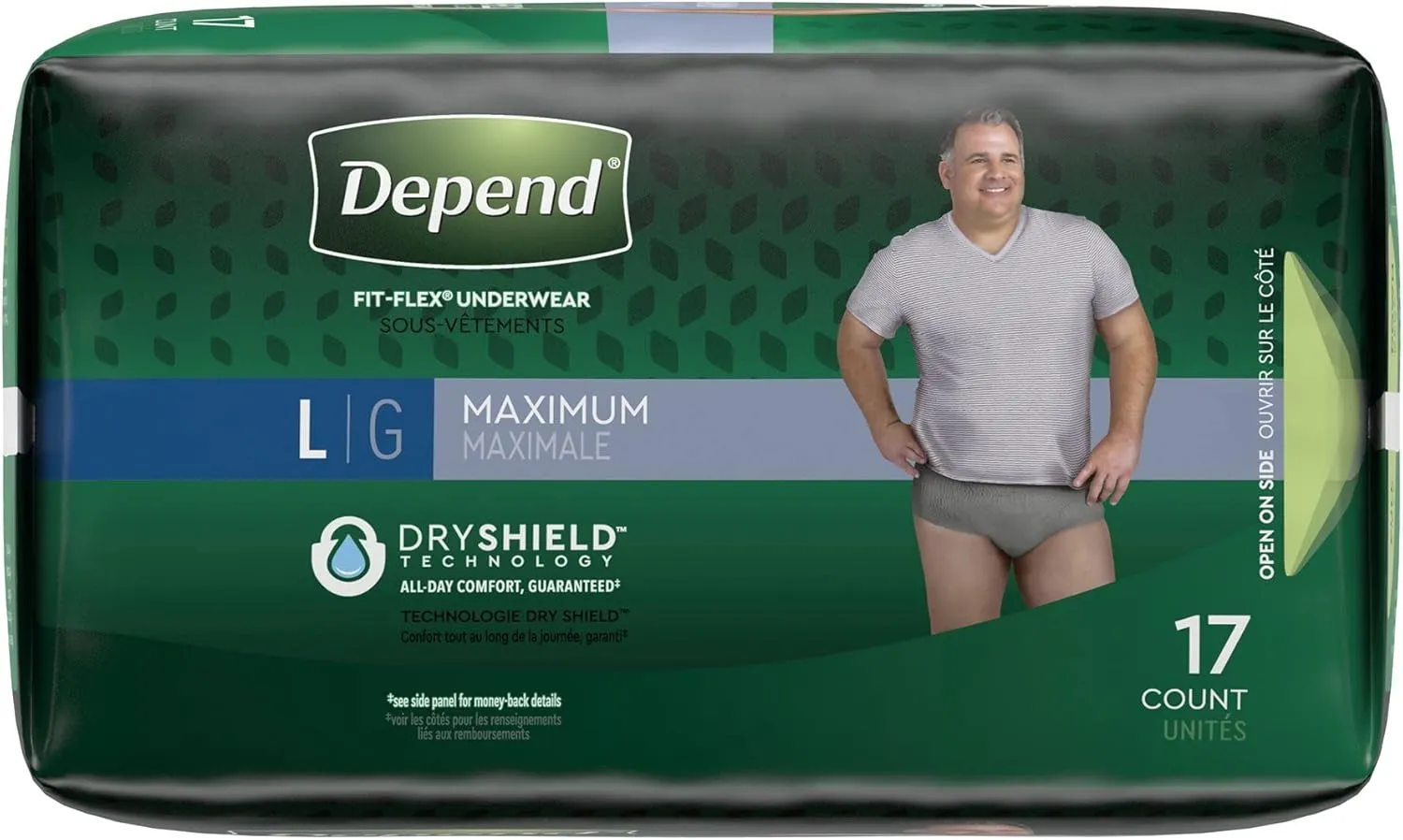 Depend FIT-FLEX Adult Underwear Pull On Large Disposable Heavy Absorbency, 47926 - Case of 34