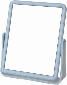 Desktop Makeup Mirror Double-Sided Rotating Desktop Wheat Straw Makeup Mirror Large Square Mirror
