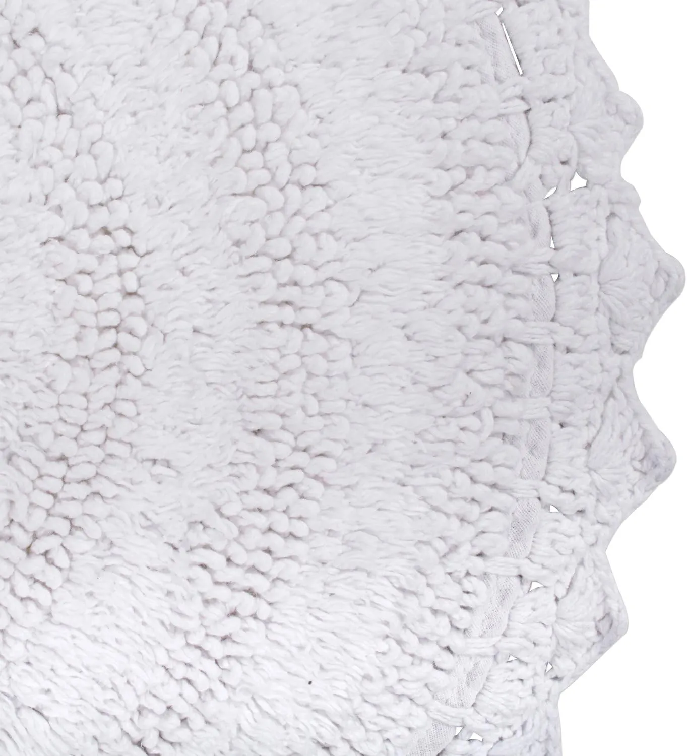 DII Crochet Collection Reversible Bath Mat, Large Oval, 21x34, White