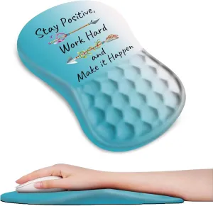DINKY Ergonomic Mouse Pads Wrist Support, Entire Memory Foam with Anti-Slip PU Base, Pain Relief Mouse Mat with Wrist Rests Easy Typing for Computer Laptop, Home and Office(Inspirational Quote)