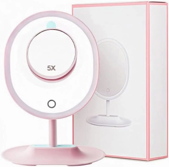 DIPSTICK Vanity Mirror Desktop Single-Sided Makeup Mirror High-Definition Oval Bedroom Makeup Mirror Portable Eye Makeup Magnifying Glass Mirror Makeup