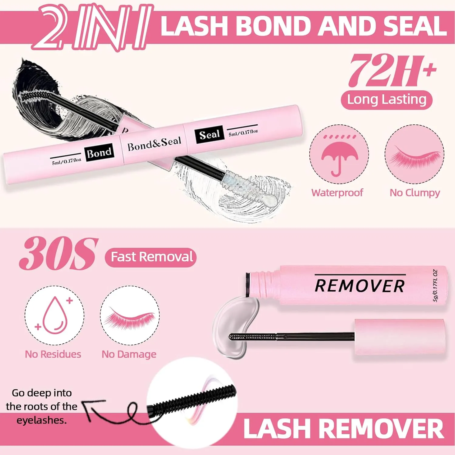DIY Fluffy Lash Extension Kit 772Pcs D Curl 4 styles Individual Lash with Bottom Lash Clusters Lash Bond and Seal,Quick Glue Remover Tweezers Eyelash Brush Mini Applicator (LASH003)