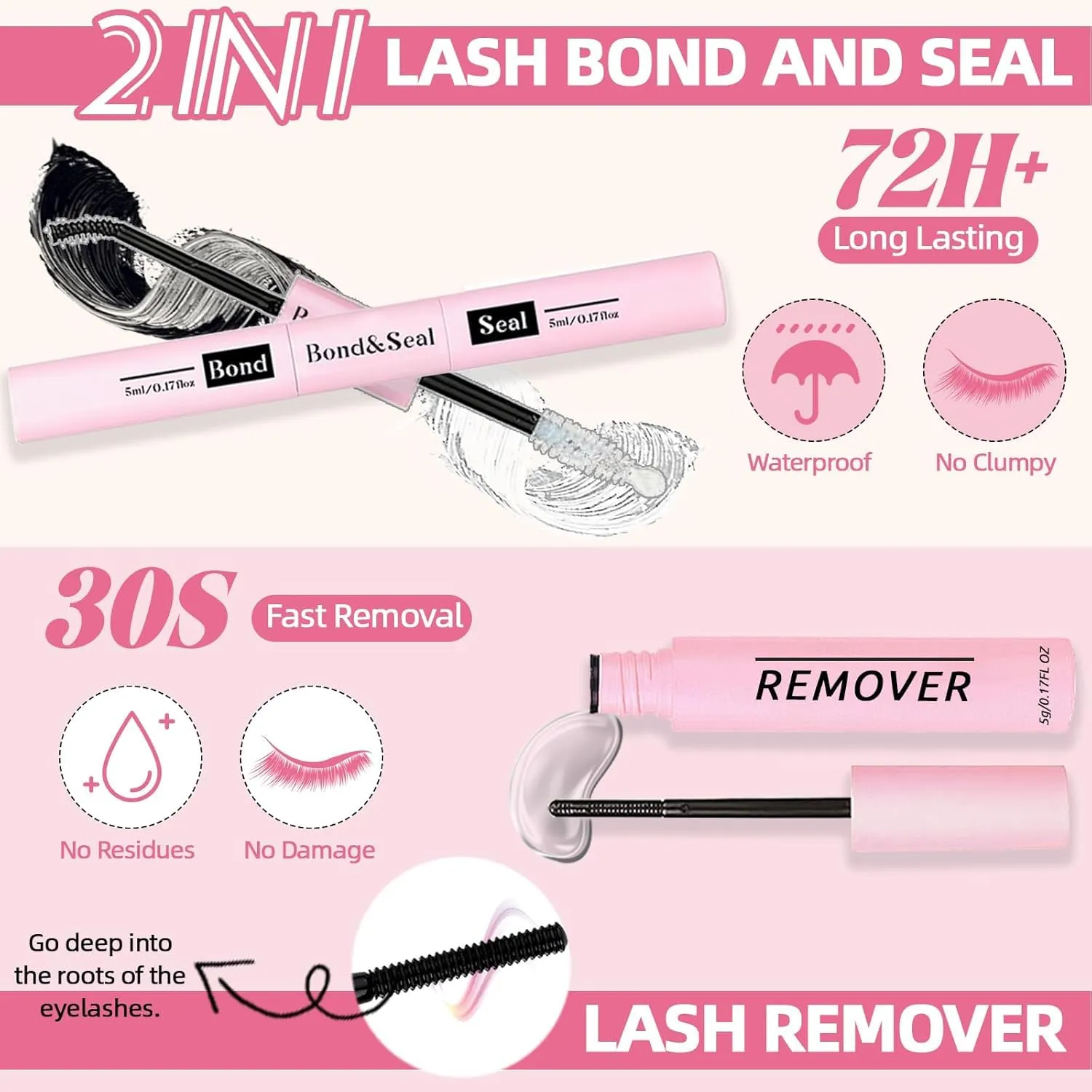 DIY Wispy Lash Extension Kit 570Pcs D Curl 6 styles Individual Lash Clusters Eyelash Extension with Lash Bond and Seal,Quick Glue Remover Tweezers Eyelash Brush Mini Applicator