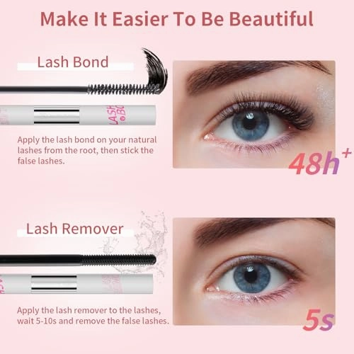 DIY Eyelash Extension Kit,114pcs 10-16mm Lash Cluster With Lash Bond and Seal Remover, Tweezers, Individual D Curl Manga Cluster Lashes, Natural Look, Hyacinth