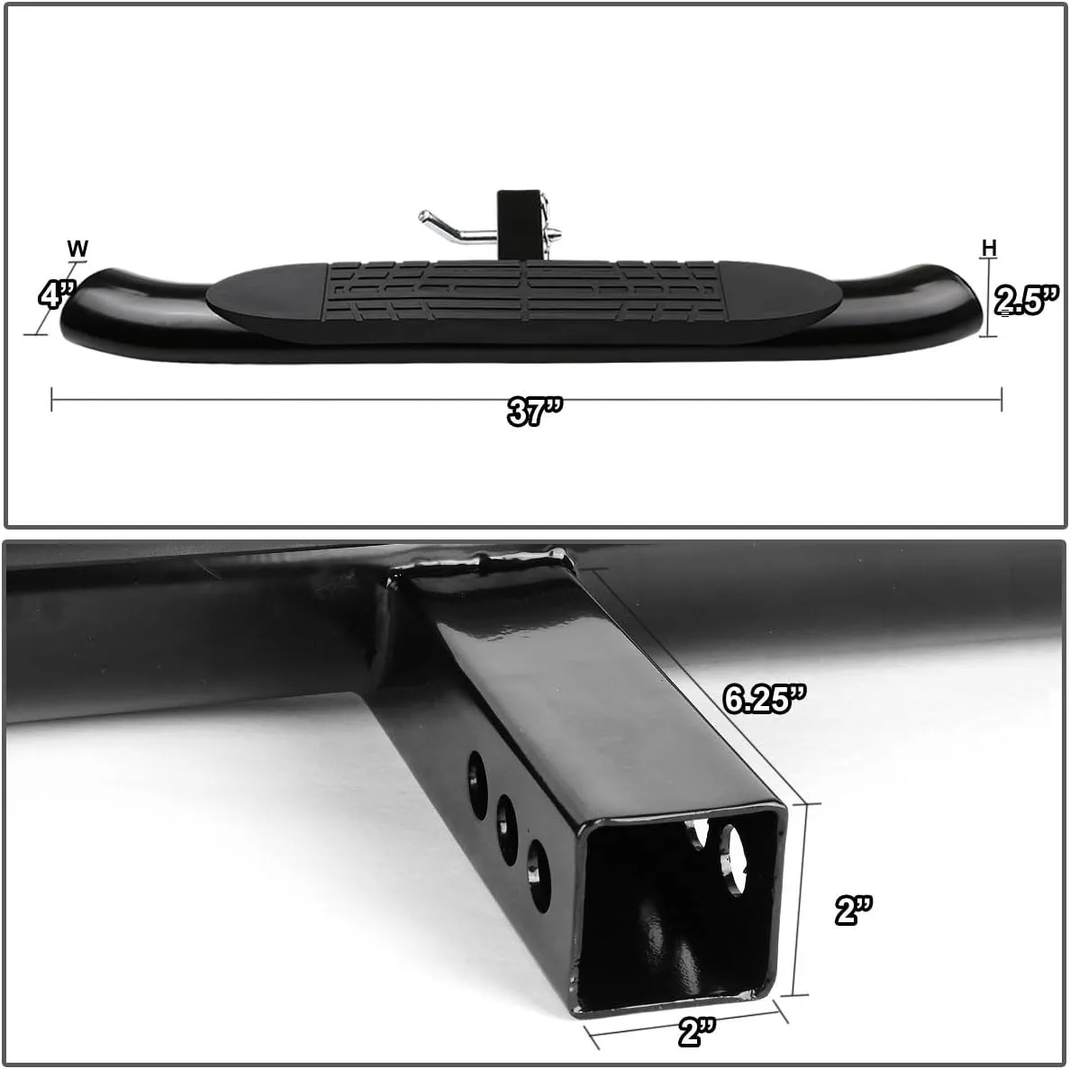 DNA MOTORING HITST-2-4O-111-BK-T1 Class III 4" Oval Hitch Step,Black