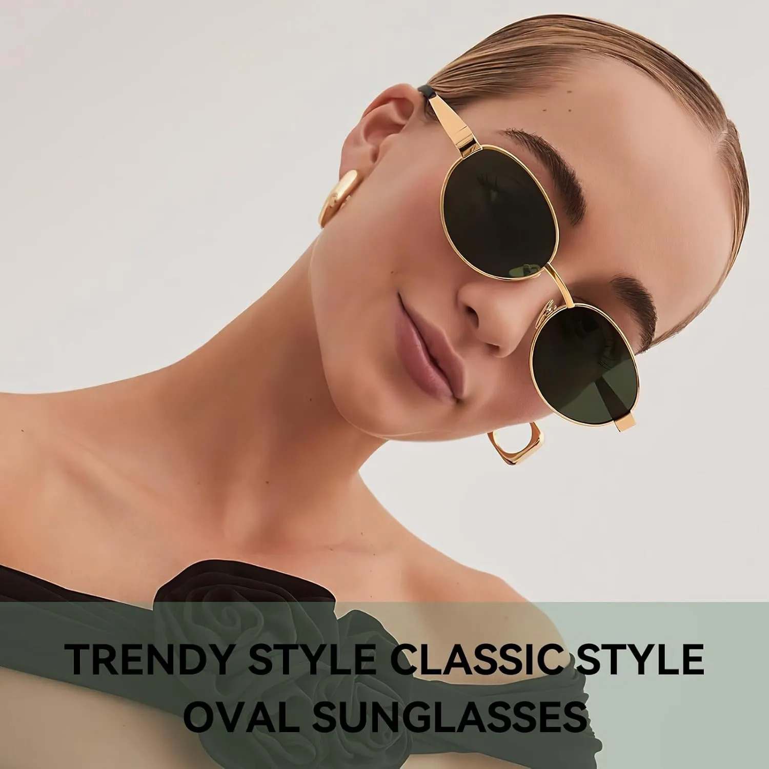 Dollger Retro Polarized Oval Sunglasses for Women Trendy Small Classic Designer Sunglasses Shades UV400 Protection