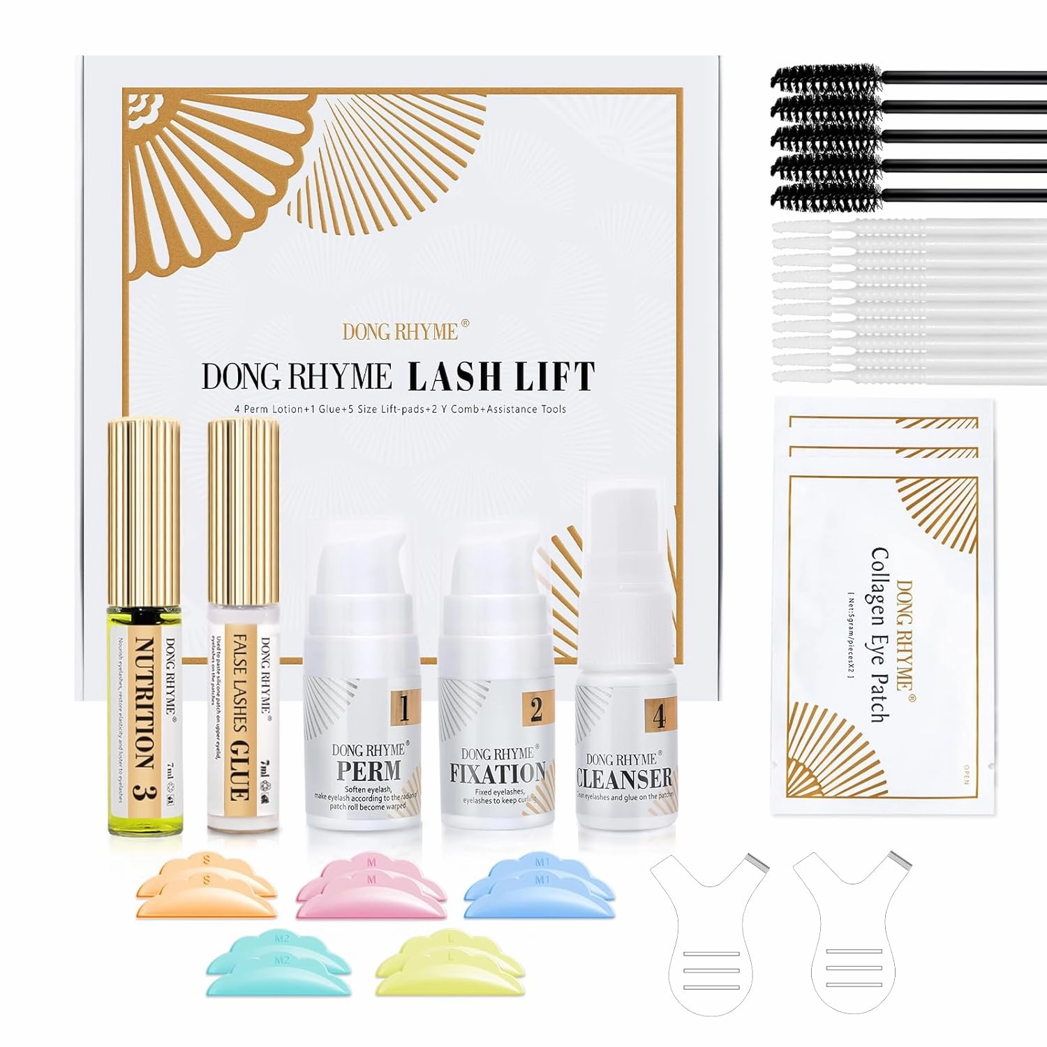 DONG RHYME 2025 Upgraded Lash Lift Kit - 2 in 1 Lash Perm Kit, Professional Instant Eyelash Lift Kit, Semi-Permanent Lash Curling Brow Lamination Kit, Salon Result for a Supermodel Look at Home Use