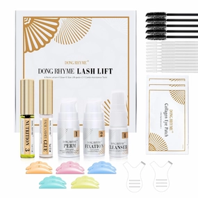 DONG RHYME 2025 Upgraded Lash Lift Kit - 2 in 1 Lash Perm Kit, Professional Instant Eyelash Lift Kit, Semi-Permanent Lash Curling Brow Lamination Kit, Salon Result for a Supermodel Look at Home Use