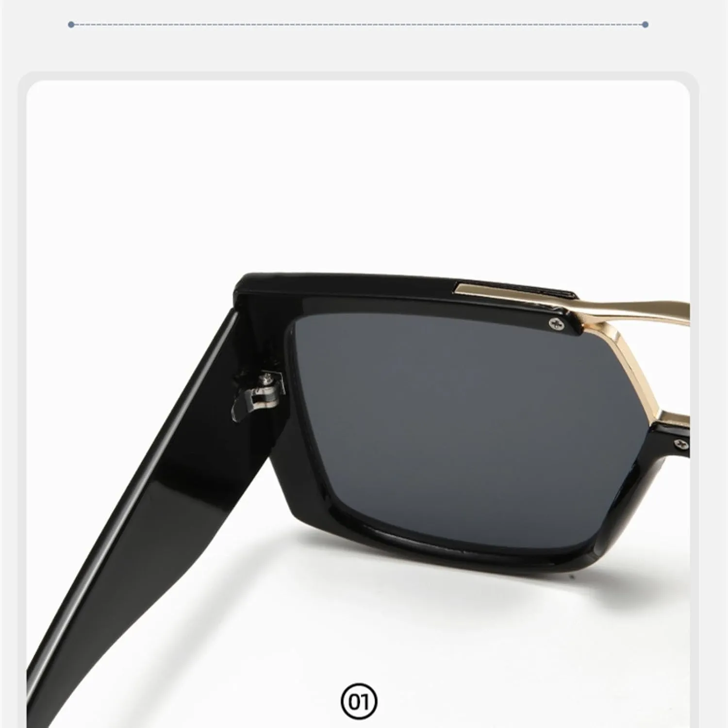 Double-beam Large-frame Metal Hybrid Sunglasses Are Both Slimming and Uv-protective.
