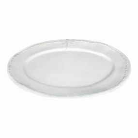 Dragonfly Stoneware White Oval Platter Large