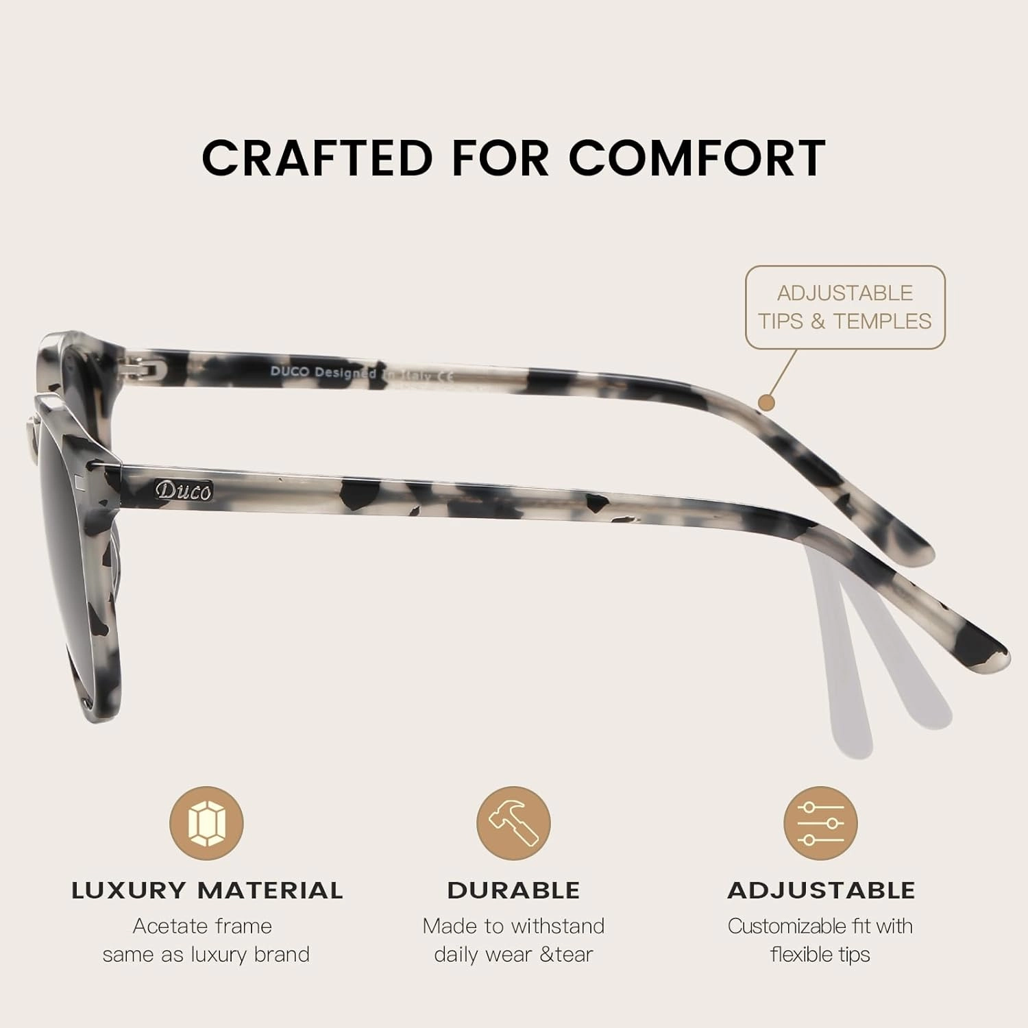 DUCO Polarized Sunglasses for Women Retro Round Women's Sunglasses Classic Vintage UV400 Shades DC1230