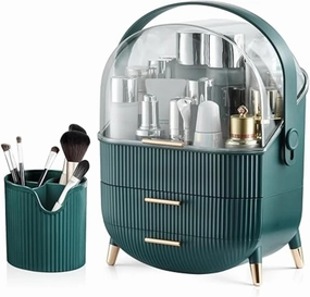 Egg Makeup Organizer, Egg Shape(Oval) Makeup Storage Box Countertop Portable Vanity Cosmetics Organizer
