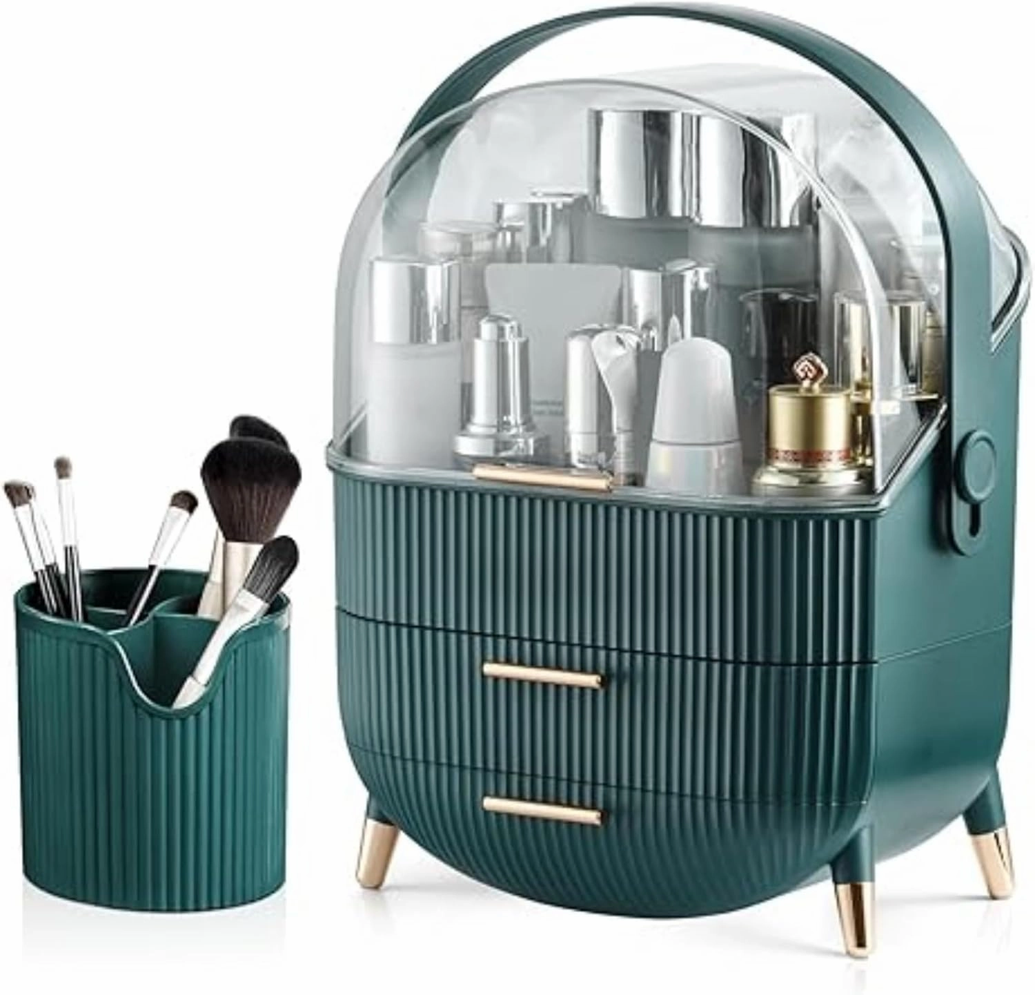 Egg Makeup Organizer, Egg Shape(Oval) Makeup Storage Box Countertop Portable Vanity Cosmetics Organizer