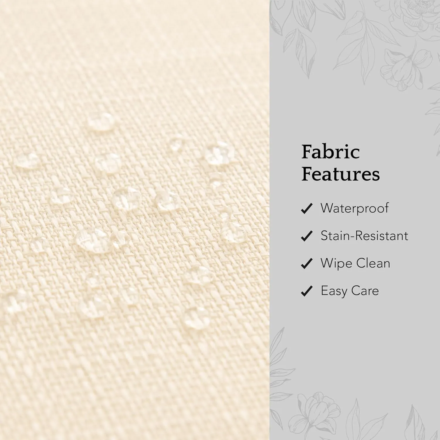 Elrene Home Fashions Laurel Solid Texture Water and Stain Resistant Tablecloth, 60"X84" Oval, Ivory