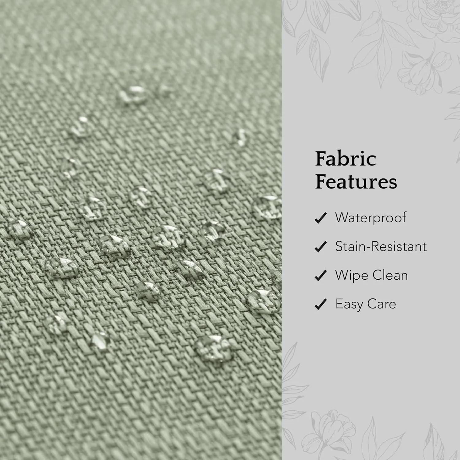 Elrene Home Fashions Laurel Solid Texture Water and Stain Resistant Tablecloth, 60"X84" Oval, Sage