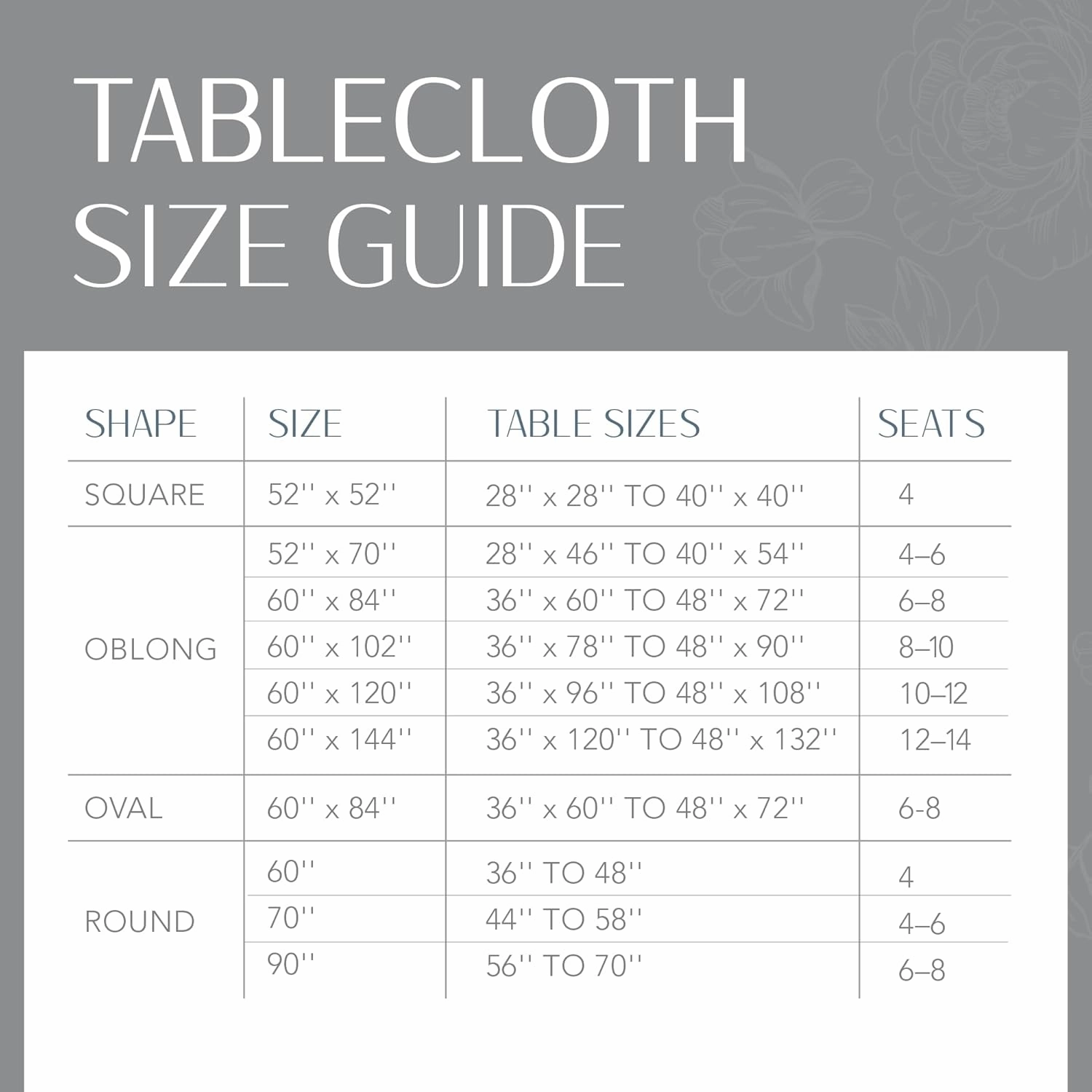 Elrene Home Fashions Laurel Solid Texture Water and Stain Resistant Tablecloth, 60"X84" Oval, Gray