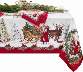 Elrene Home Fashions Villeroy & Boch Toy's Fantasy Holiday/Christmas Engineered Fabric Wrinkle Resistant Tablecloth, 60"x84" Rectangle, Multi