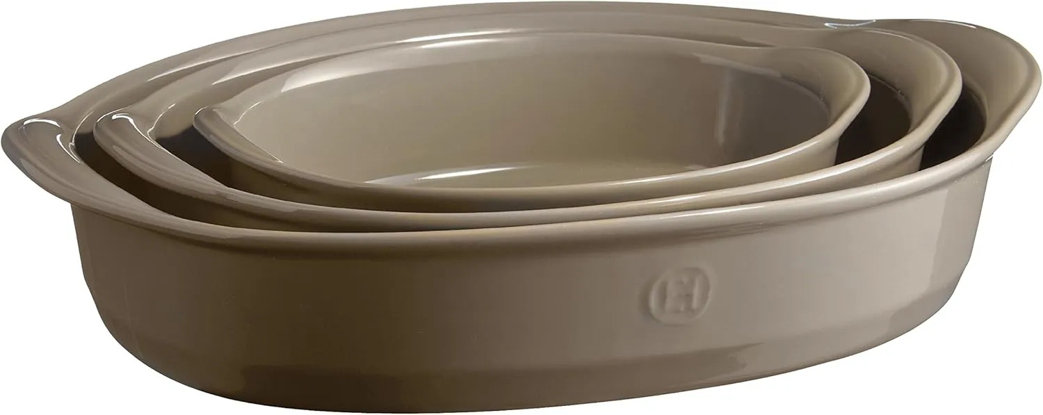 Emile Henry Small Oval Oven Dish, 1.4 quart, Flint