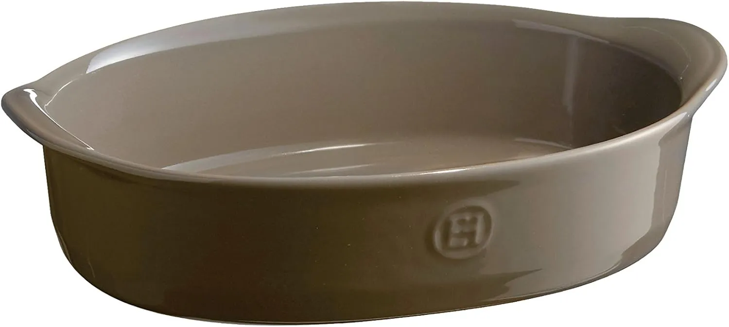 Emile Henry Small Oval Oven Dish, 1.4 quart, Flint