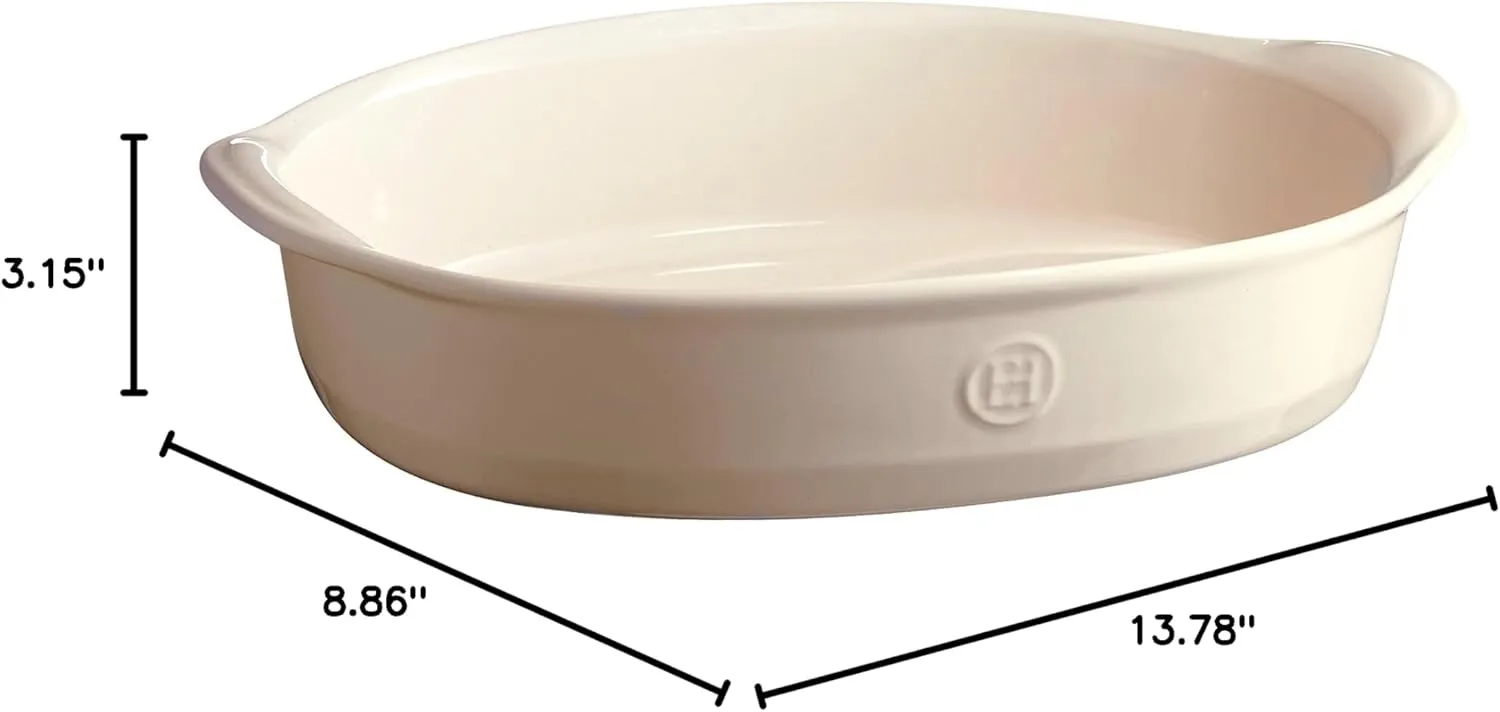 Emile Henry The Right Dish Oval Baking Dish 13.8 x 8.8 x 3|Clay