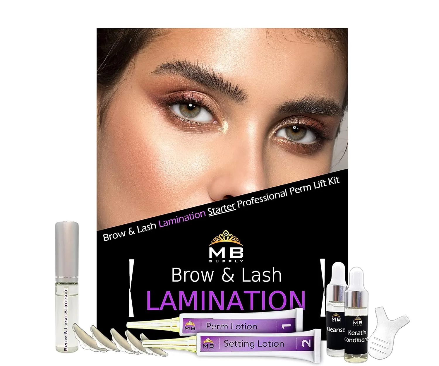 Eyebrow and Lash Lift Kits with Keratin. Eyelash Perm, Brow Lamination Curling Sets Fast 5-Minute Packets or Easy Perm Tubes. Professional Quality. (Keratin & Setting Kit Tubes)