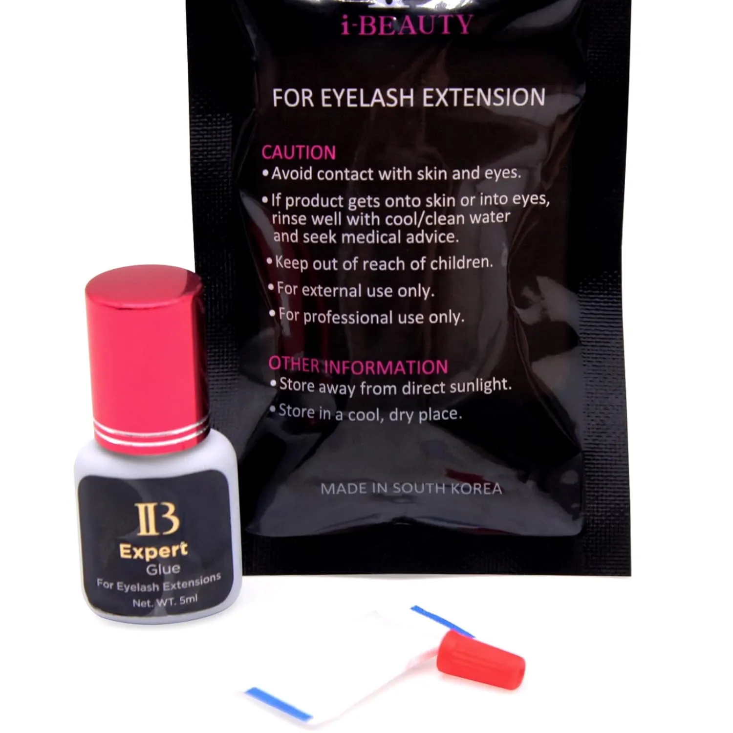 Eyelash Extension Glue 1PCS Ibeauty IB Expert Glue 5ml | 1-2 Sec Dry Time | 5-6 Weeks Retention | Black Adhesive Supplies for Professional Use