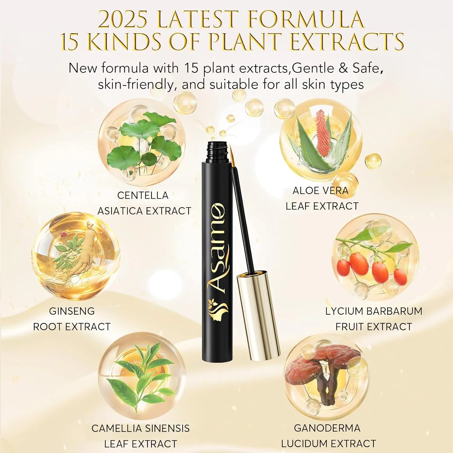 Eyelash Growth Serum – 15 Plant Extracts for Longer Lashes, Natural Beauty Enhancement,eye lash serum growth