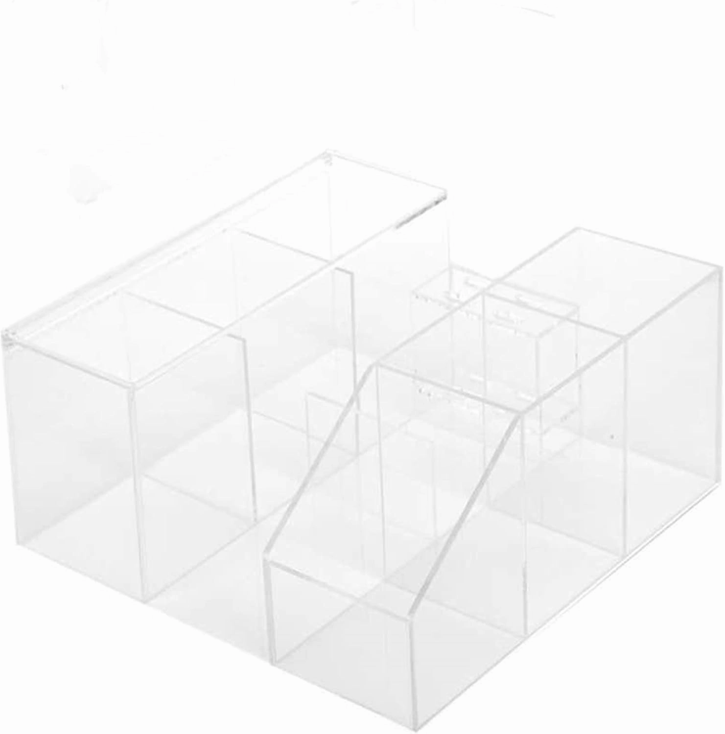 Eyelash Beauty Organizer, Acrylic Eyelash Grafting Tool Storage Beauty Tool W/Tweezers Holder Display Boxes for Home Eyelash Salon (Transparent)