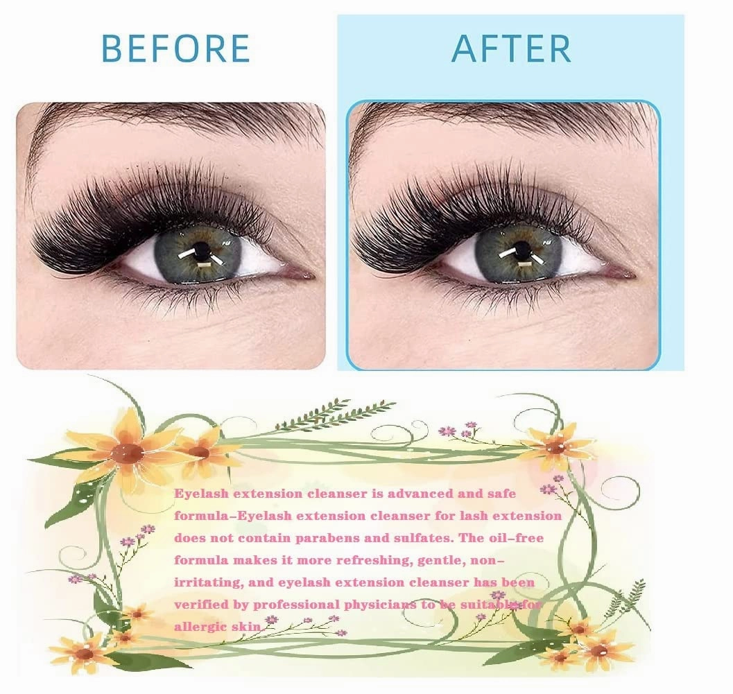 Eyelash Cleanser Concentrate 100ml Professional Lash Extensions Shampoo Natural Foaming Cleanser for Extensions Lashes with Salon Home Care-Makes 20 Bottles 60ml Eyelash Shampoo(jasmine)