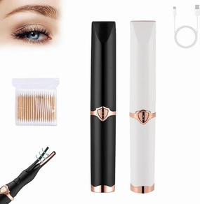 Eyelash Curler, Electric, Mini USB Rechargeable, Portable, Black, White