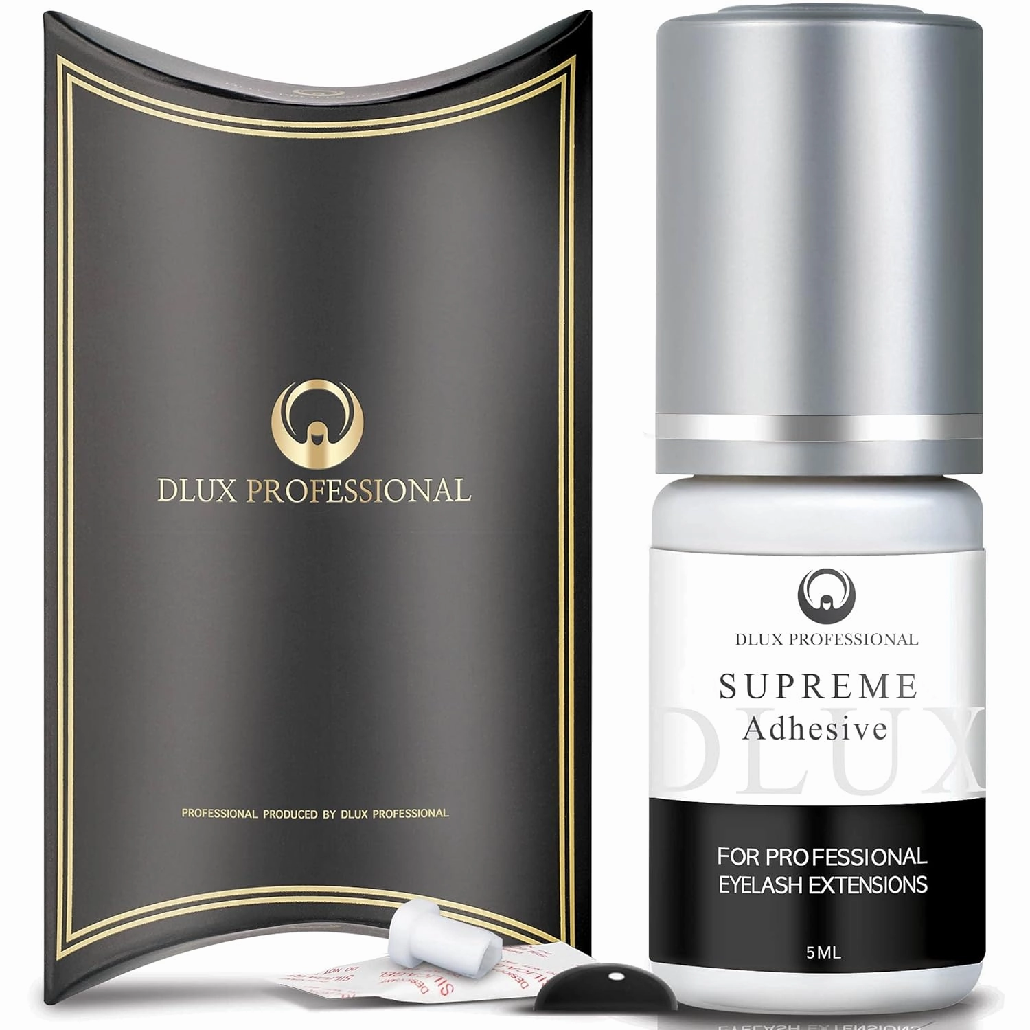 Eyelash Extension Glue for Professionals - 8 Weeks Retention, 1 Sec Drying Time, Latex Free Semi Permanent Individual & Volume Lash Extension Glue