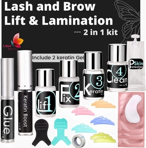 Eyelash Perm Kit Eyebrow Lamination Kit Professional Lash Lift Glue and Brow Lift Keratin Nutrition Long-Lasting 8 Weeks Friendly to Novices Can Use More Than 10 Times at Salon.