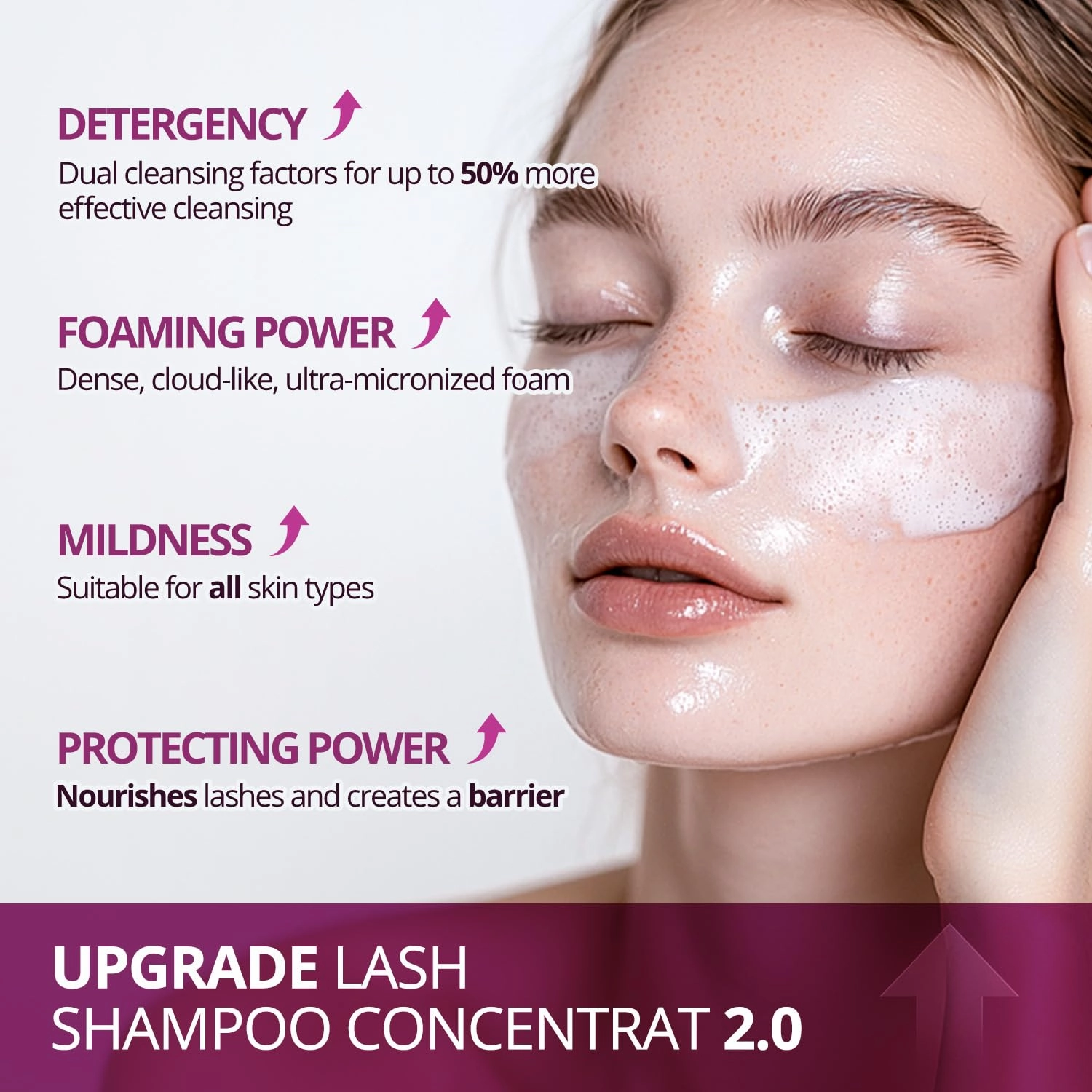 Eyelash Shampoo Concentrate 100ml Lash Cleanser Concentrate Lash Wash Concentrate Upgrade Shampoo for Lashes DIY Eyelash Extensions Shampoo Lilac