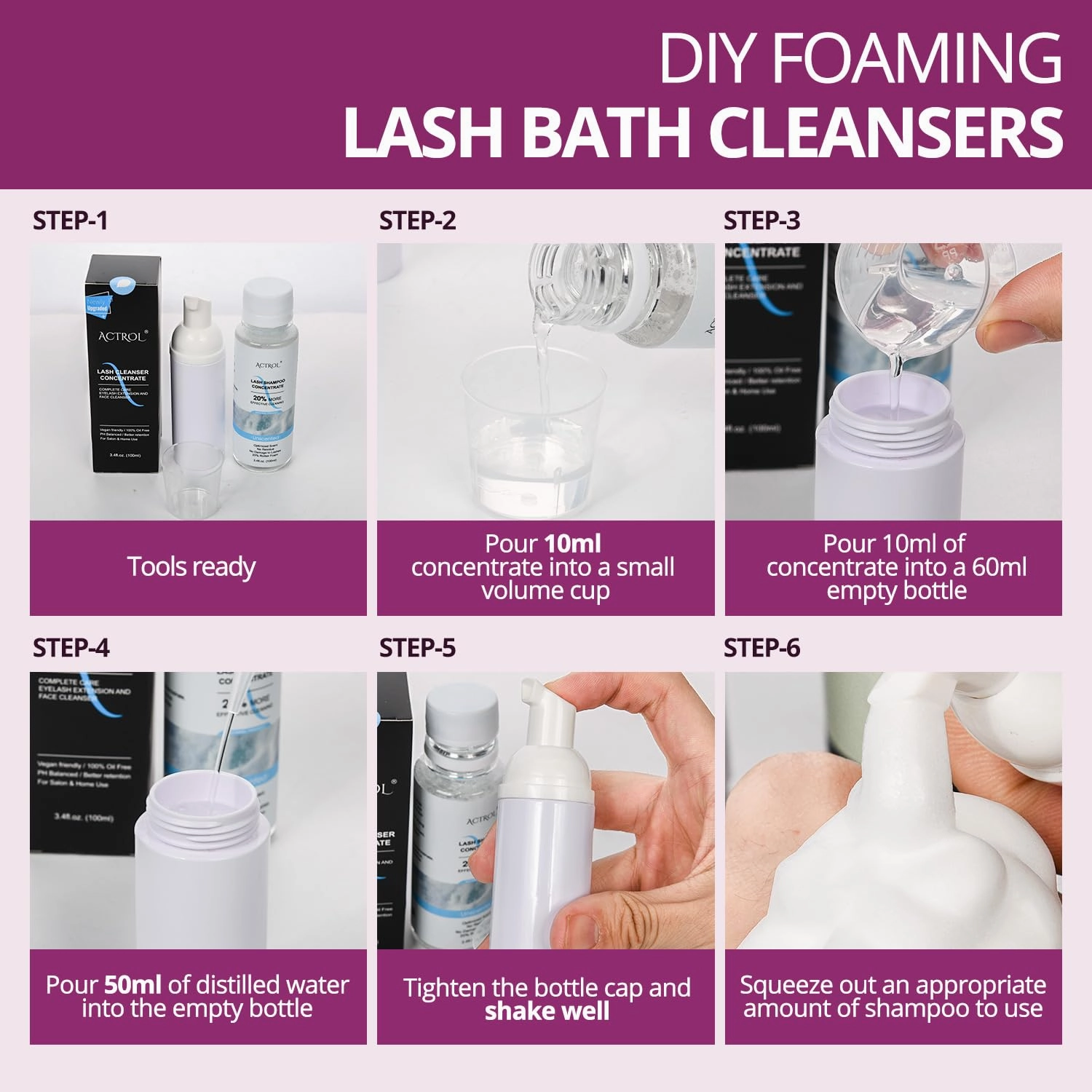 Eyelash Shampoo Concentrate 100ml Lash Cleanser Concentrate Lash Wash Concentrate Upgrade Shampoo for Lashes DIY Eyelash Extensions Shampoo Lilac