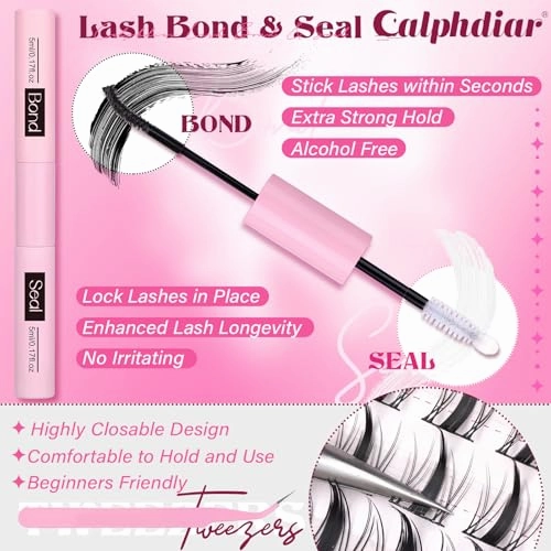 Fairy Lash Clusters Kit 8-16mm Manga Eyelash Clusters with 5-6mm Bottom Lashes C Curl Lash Extension Kit Spiky Anime Individual Lashes DIY Cluster Eyelash Extensions Kit Natural Thin Band Lash Kit
