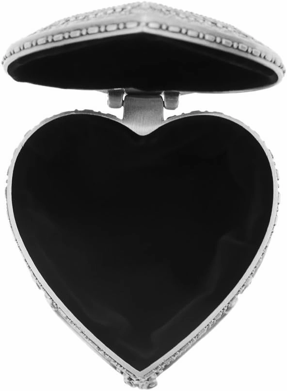 FakeFace Vintage Antique Silver Chest Box Heart Shape Tin Jewelry Box Classic Retro Storage Organizer (Heart Silver)