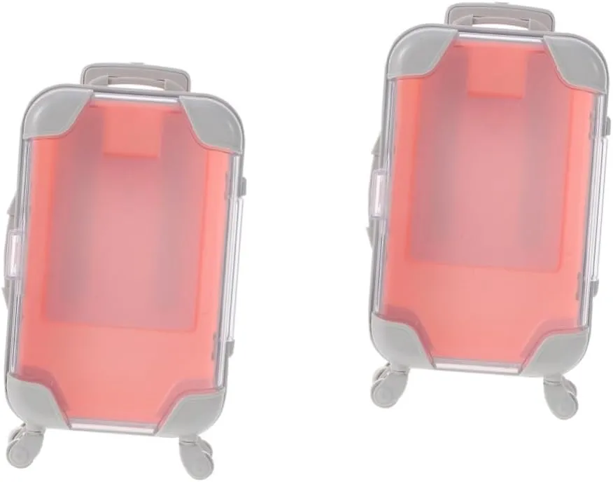 False Eyelashes Storage Box: 2Pieces Plastic False Eyelash Suitcase Mini Luggage Suitcase - Lash Holder Case Lash Tray Organizer Lash Boxes Travel Cosmetic Trolley Case