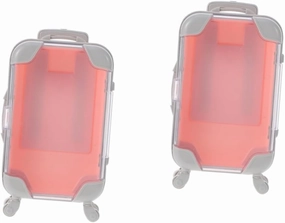 False Eyelashes Storage Box: 2Pieces Plastic False Eyelash Suitcase Mini Luggage Suitcase - Lash Holder Case Lash Tray Organizer Lash Boxes Travel Cosmetic Trolley Case