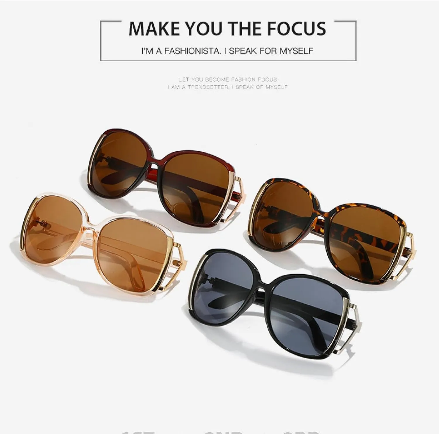Fashion Large Frame Oval Sunglasses Women Retro Luxury Sun Glasses Male Travel Driving Shades Uv400