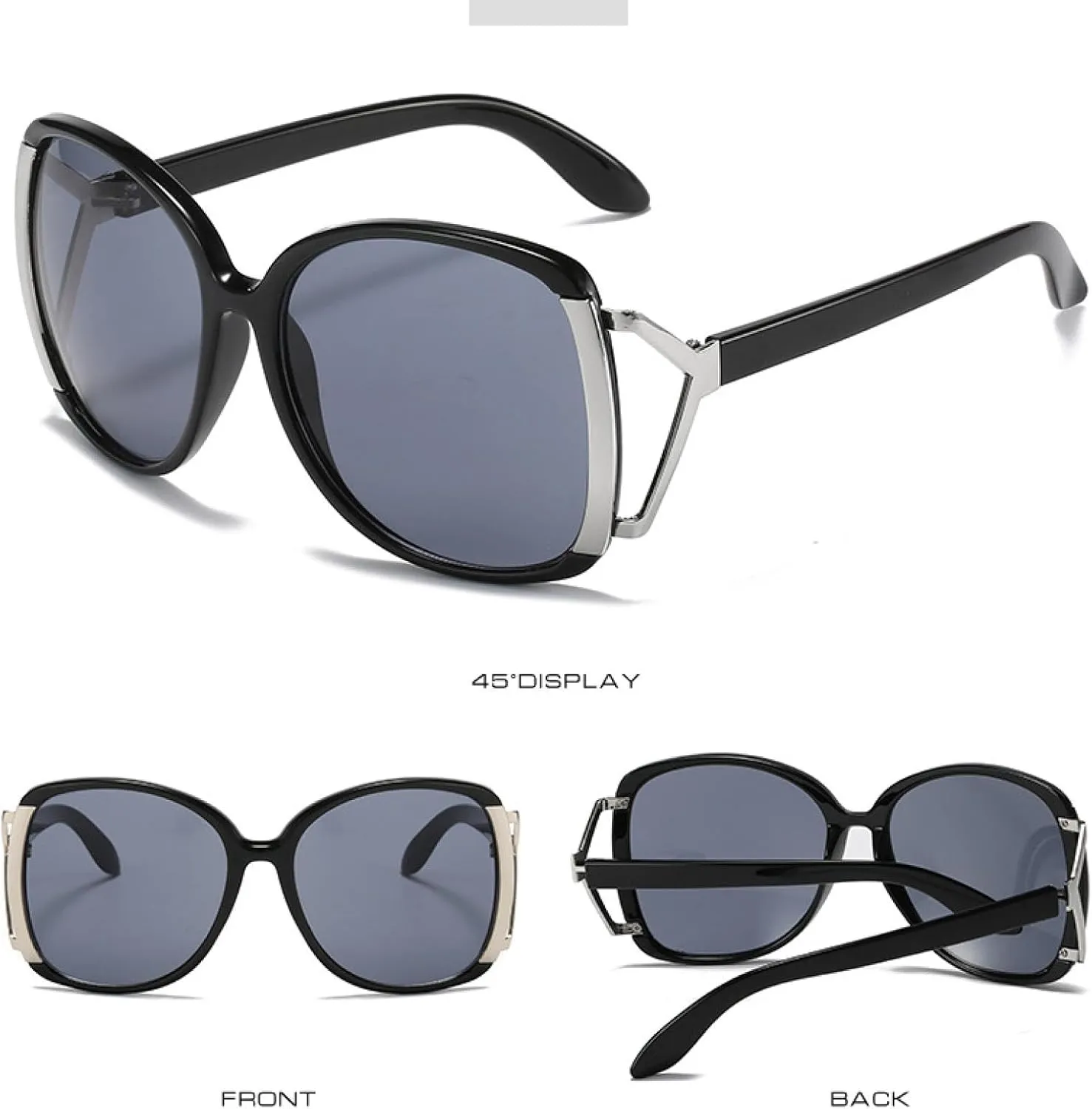 Fashion Large Frame Oval Sunglasses Women Retro Luxury Sun Glasses Male Travel Driving Shades Uv400