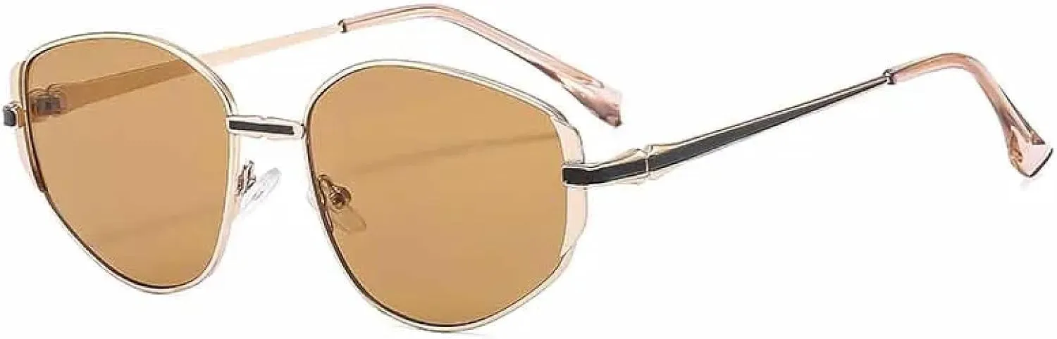 Fashion Metal Small Frame Oval Sunglasses Women Trend Luxury Outdoor Sunscreen Sunglasses Uv400