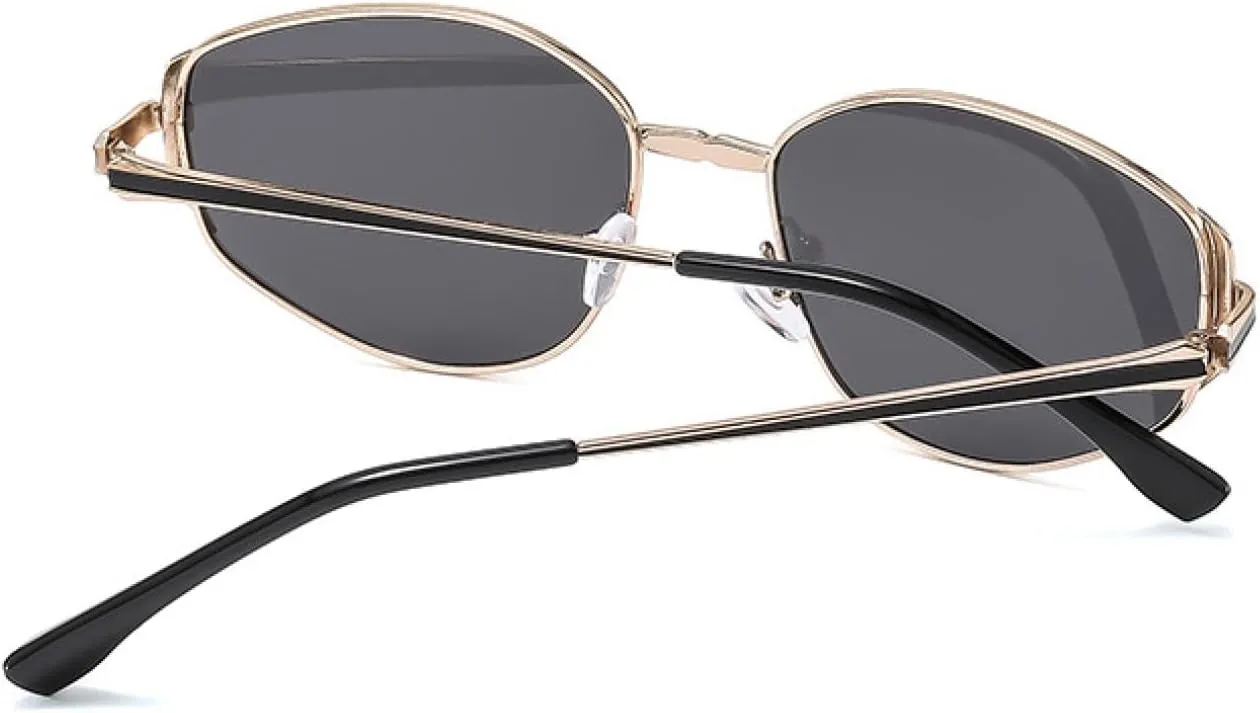Fashion Metal Small Frame Oval Sunglasses Women Trend Luxury Outdoor Sunscreen Sunglasses Uv400